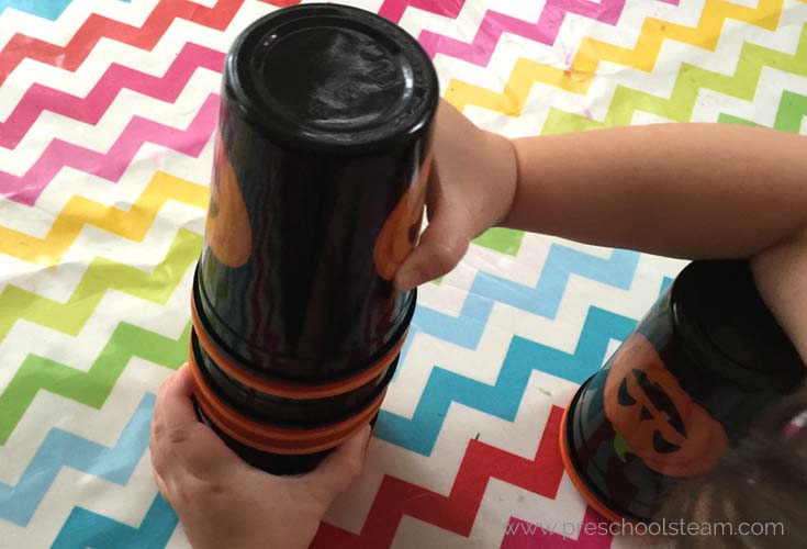 Halloween Preschool STEM Activities Stacking Cups