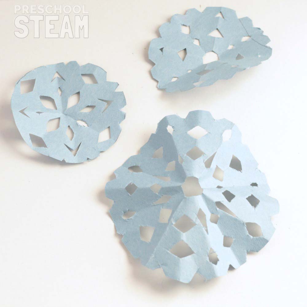 Salt Crystal Paper Snowflakes Science Experiment