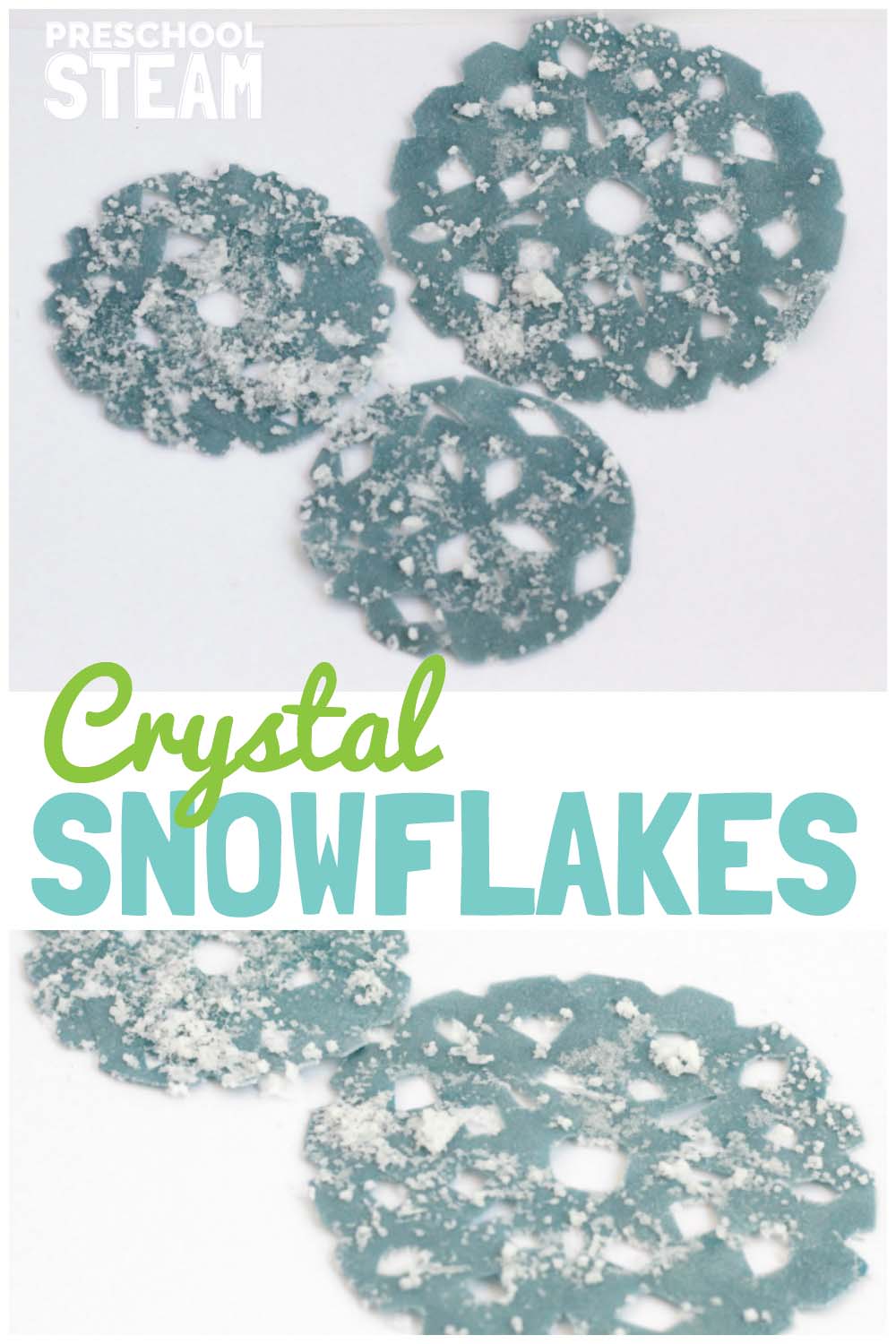 Salt Crystal Paper Snowflakes Science Experiment