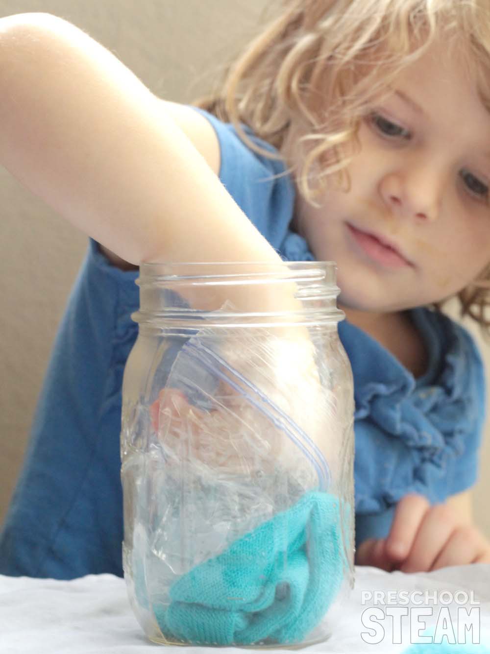 ice in mason jar