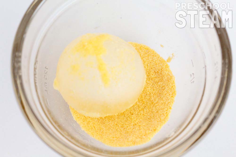 melting ice with cornmeal