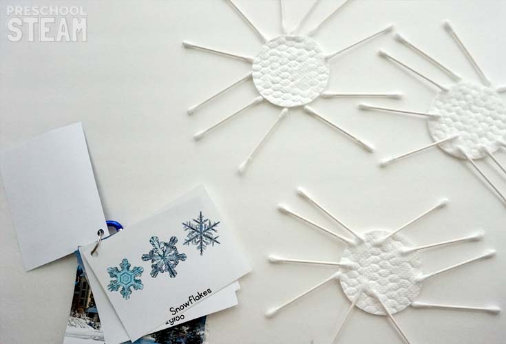 winter tinker tub snowflakes qtips 