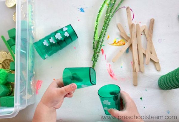 St. Patrick's Day Tinker Tubs for Preschoolers