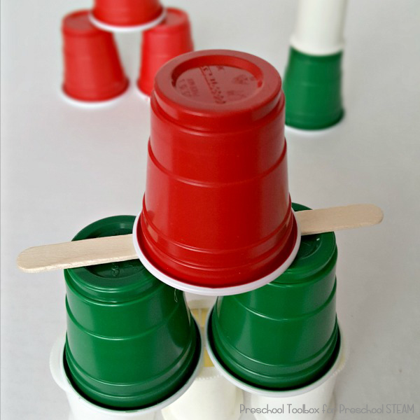 STEAM Activity for Preschoolers Stacking Cups