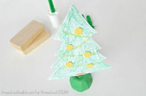 Christmas Tree STEAM Activity for Preschoolers