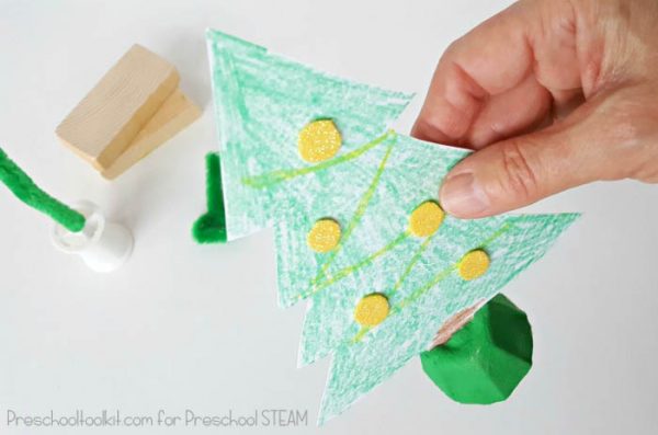 Christmas Tree STEAM Activity for Preschoolers