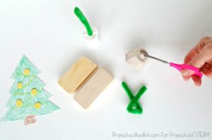 Christmas Tree STEAM Activity for Preschoolers