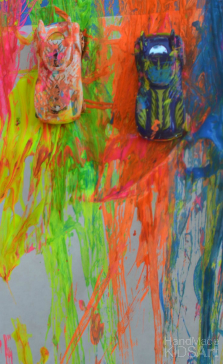 Race Car Ramp Painting Preschool STEAM