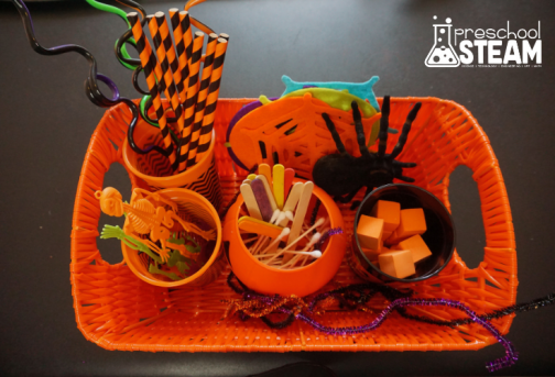 Tinker, Play, and Create with Halloween Tinker Tubs - Preschool STEAM